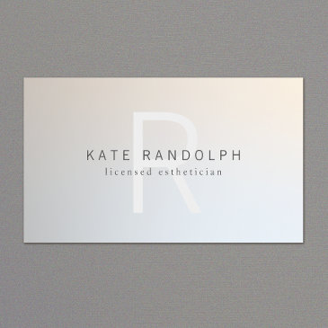 modern monogram minimalist luminous silver business invitations