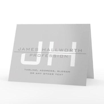 modern monogrammed initials (or other text) grey invitations