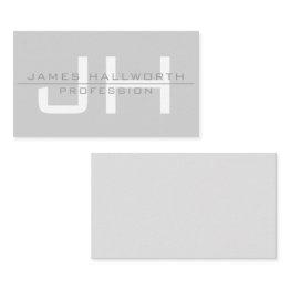 Small Modern Monogrammed Initials (or Other Text) Grey Note Invitations Front View