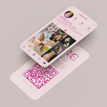 modern nail artist tech aesthetic pink instagram business invitations
