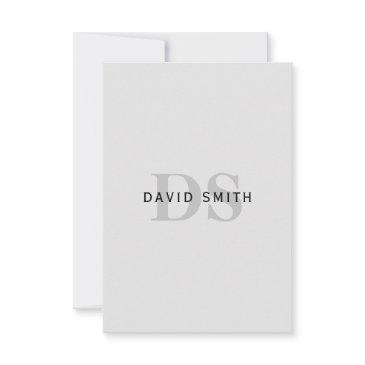 modern name & monogram | editable gray & black thank you invitations