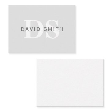 modern name & monogram | light & dark grey white note invitations