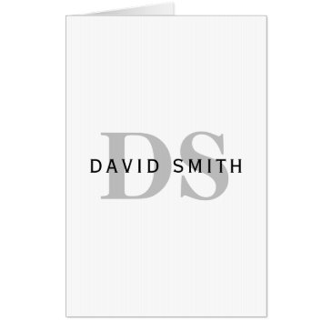 modern name & monogram | white black & grey invitations