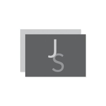 modern overlapping monogrammed initials | gray enclosure invitations