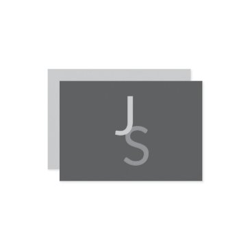 modern overlapping monogrammed initials | gray note invitations