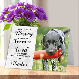 Small Modern Personalized Pet Photo Dog Loss Sympathy Invitations Front View