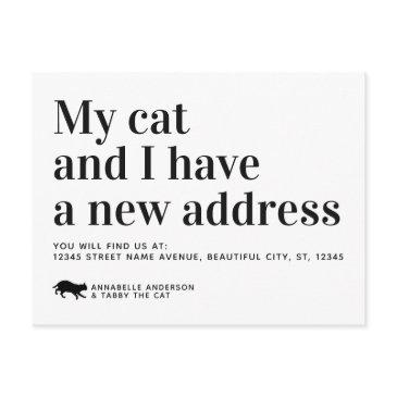 modern pet cat we've moved new address moving announcement postinvitations