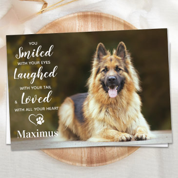 modern pet loss personalized photo dog memorial thank you invitations