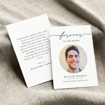 modern photo bereavement sympathy funeral memorial thank you invitations