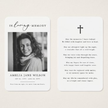 modern photo sympathy funeral memorial prayer invitations