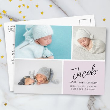 modern photos grid birth announcement postinvitations