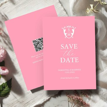 modern pink minimal save the date