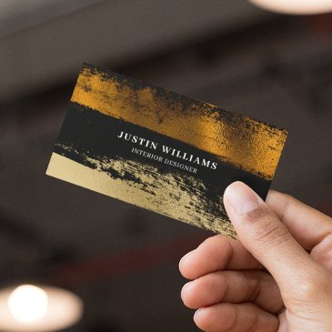 modern professional gold brush stroke abstract business invitations