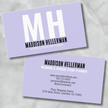 modern professional monogram purple business invitations