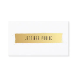 Small Modern Professional Template Luxurious Gold White Business Invitations Front View