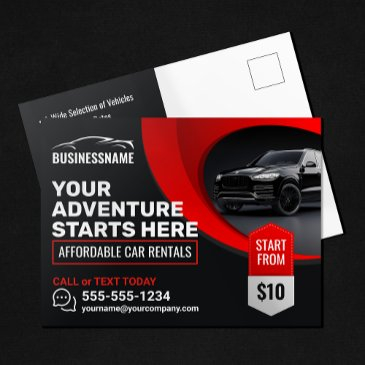 modern red affordable car rental car hire auto postinvitations