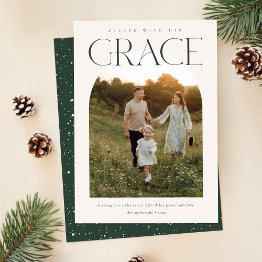 Small Modern Religious Christian Arch Photo Christmas Holiday Invitations Front View