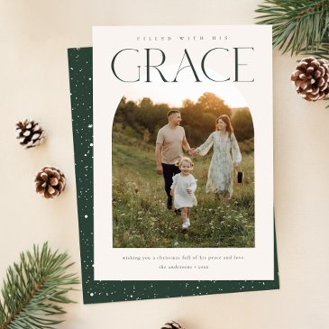 modern religious christian arch photo christmas holiday invitations