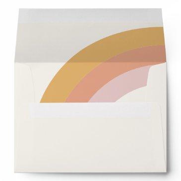 modern retro 70's rainbow | wedding invitation envelope