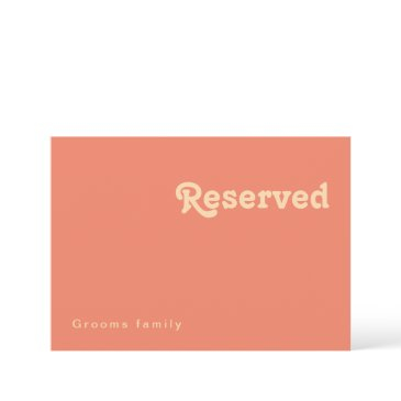 modern retro | coral reserved sign
