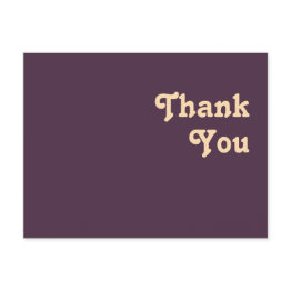 Small Modern Retro | Dark Purple Wedding Thank You Postinvitations Front View