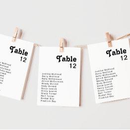 Small Modern Retro Lettering Table Number Chart Front View