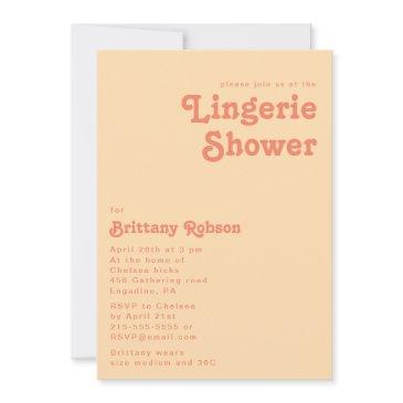 modern retro | orange cream lingerie shower invitation