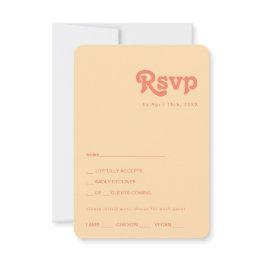 Small Modern Retro | Orange Cream Menu Choice Rsvp Invitations Front View