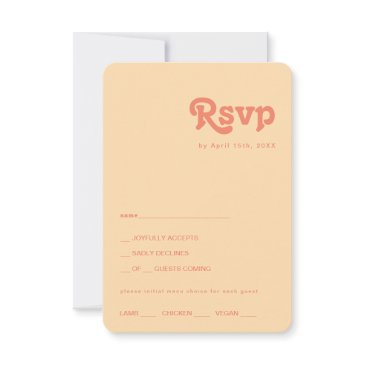 modern retro | orange cream menu choice rsvp invitations