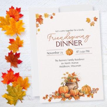 modern rustic cottagecore pumpkin thanksgiving invitation