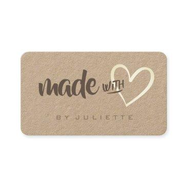 modern rustic made with love heart kraft paper business invitations