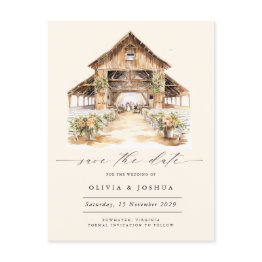 Small Modern Rustic Western Photo Save The Date Announcement Postinvitations Front View