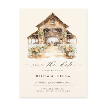 modern rustic western photo save the date announcement postinvitations