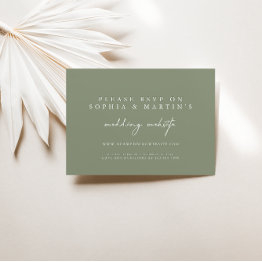 Small Modern Sage Green Rsvp Online Wedding Website Front View