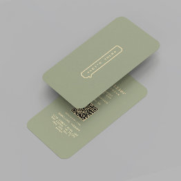 Small Modern Sage Psychologist Talk Therapist Gold Business Invitations Front View