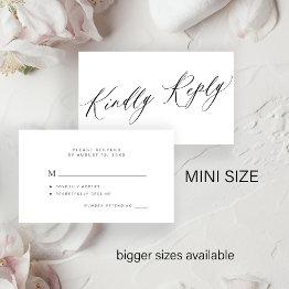 Small Modern Script Budget Wedding Kindly Reply Rsvp Note Invitations Front View