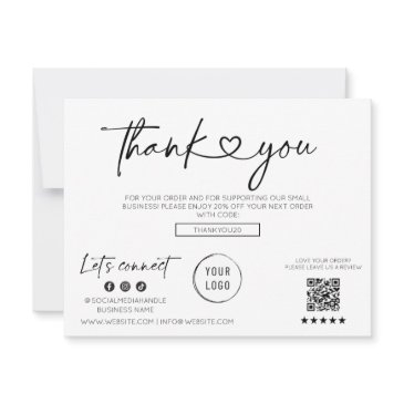 modern script business heart font thank you invitations