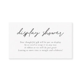 Small Modern Script Display Bridal Shower Enclosure Invitations Front View