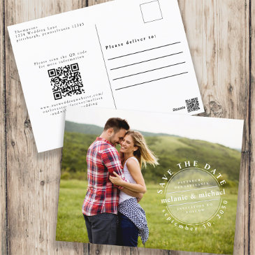 modern simple typography photo minimalist stamp postinvitations