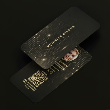 modern software engineer black gold monogram business invitations