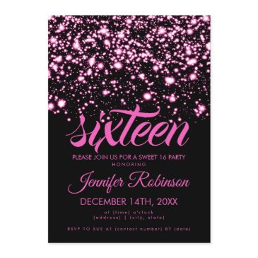 modern sweet 16 pink midnight glam invitation