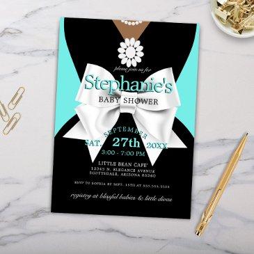modern trendy glam ethnic tiffany baby shower invitation