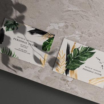 modern tropical abstract painted watercolor business invitations
