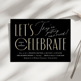 Small Modern Typography Grooms Wedding Shower Invitation Front View