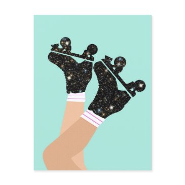 modern universe roller skates roller derby postinvitations
