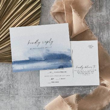 modern watercolor | blue menu choice rsvp postinvitations