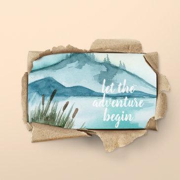 modern watercolor nature let's the adventure begin business invitations