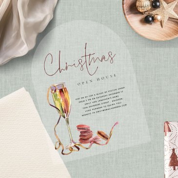modern watercolor open house christmas acrylic acrylic invitations