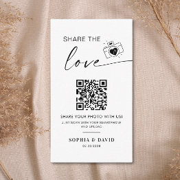 Small Modern Wedding Photos Share The Love Qr Code Enclosure Invitations Front View