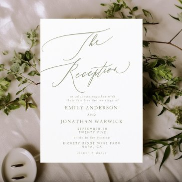 modern white and black simple wedding reception invitation